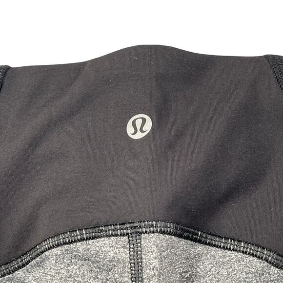 Lululemon Train Times Crop Womens 6 Heathered Black Mesh Trim Capri Pants - Picture 5 of 16